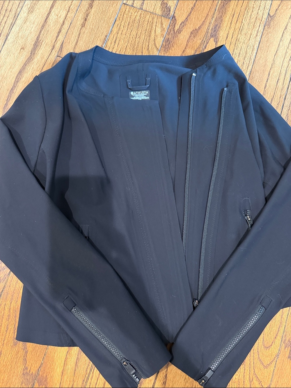 Athleta Black Lightweight Zip-Front Jacket